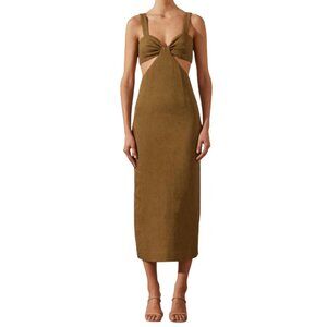 Shona Joy Simone Cutout Midi Dress Size 12 In Cumin